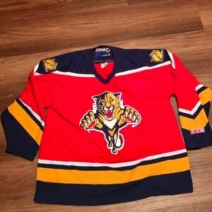 Mint Condition 90s Vintage Florida Panthers Jersey CCM Made in Canada.